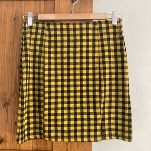 Black and yellow checker mini skirt